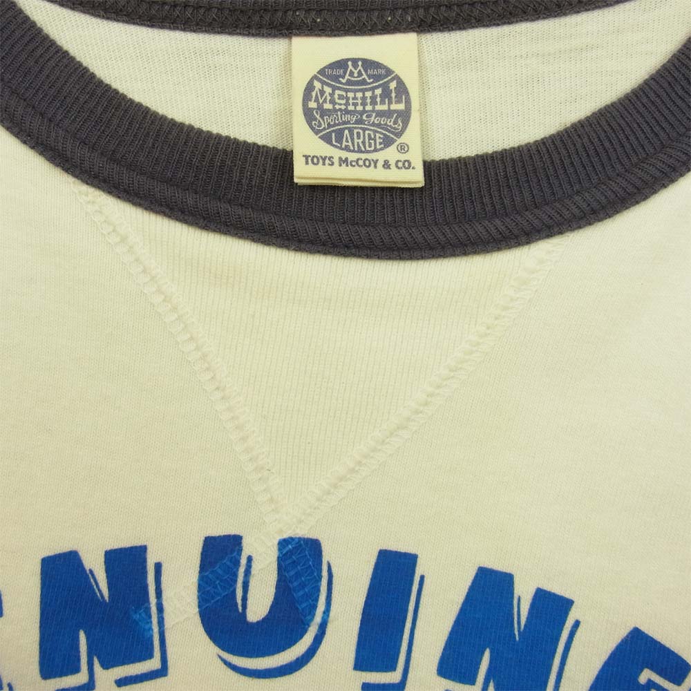 TOY'S McCOY トイズマッコイ LOGO TEE SHIRT ロゴ トリム Tシャツ オフホワイト オフホワイト系 L【中古】