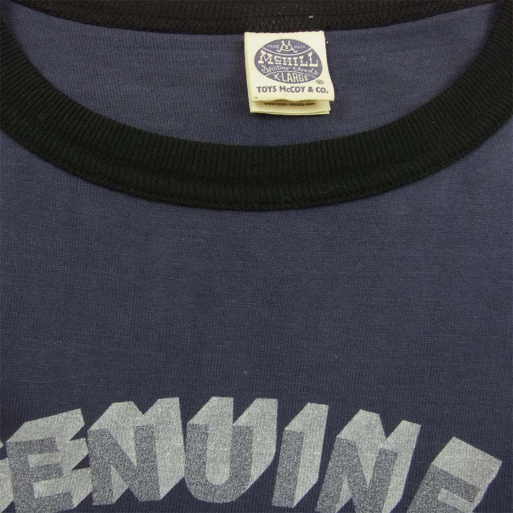 TOY'S McCOY トイズマッコイ LOGO TEE SHIRT ロゴ トリム Tシャツ ネイビー ネイビー系 XL【中古】