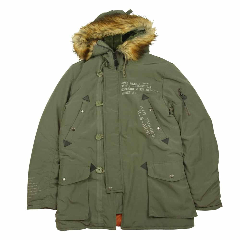 AVIREX アヴィレックス 6152219 N-3B フライト ジャケット カーキ系 L【中古】