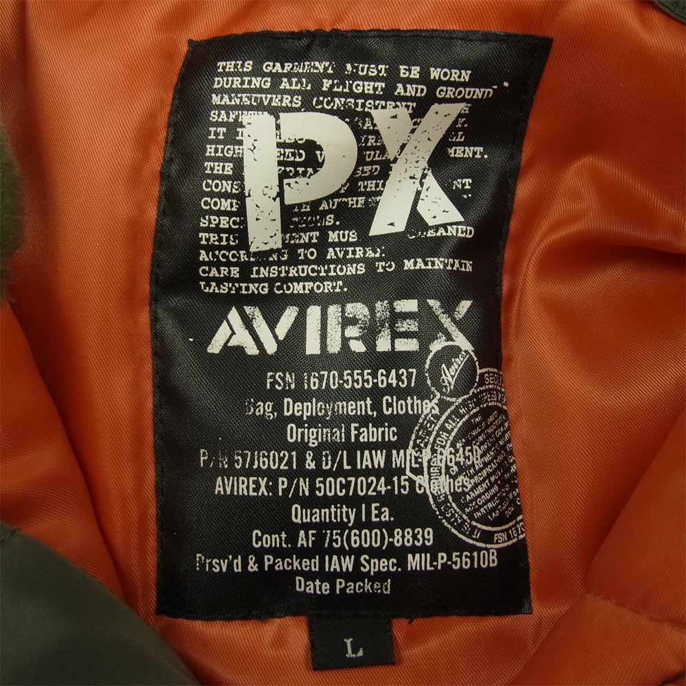 AVIREX アヴィレックス 6152219 N-3B フライト ジャケット カーキ系 L【中古】