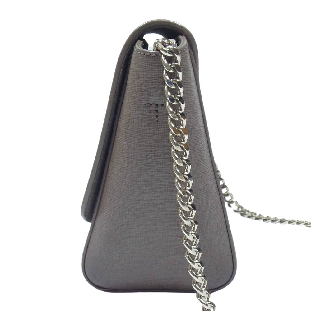 Furla フルラ チェーン ショルダー バッグ グレージュ系【中古】