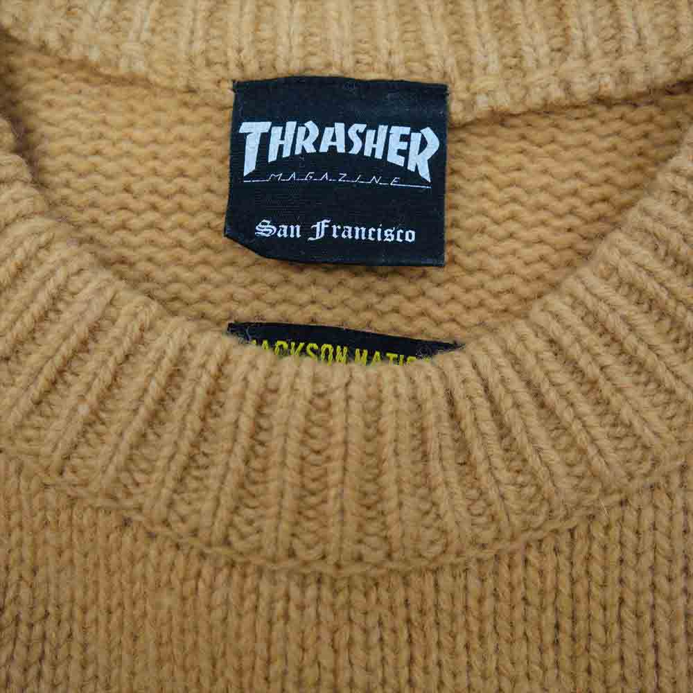 JACKSON MATISSE ジャクソンマティス × THRASHER スラッシャー JM14AW065 ロゴ ウール ニット ベージュ系 M【中古】