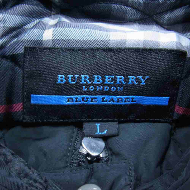 BURBERRY BLUE LABEL バーバリーブルーレーベル キルティング ジップアップ ジャケット ブラック系 L【中古】