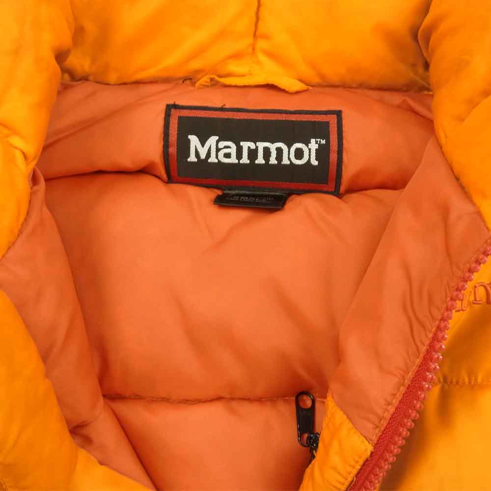 MARMOT マーモット 5635K ロゴ刺繍 ダウンジャケット オレンジ系 S【中古】