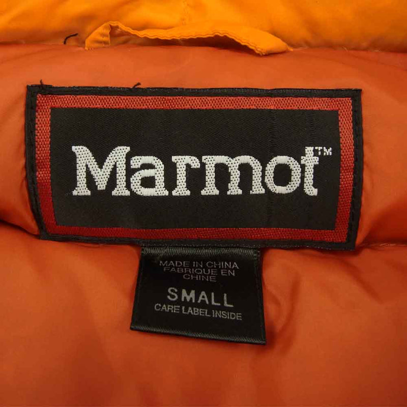MARMOT マーモット 5635K ロゴ刺繍 ダウンジャケット オレンジ系 S【中古】