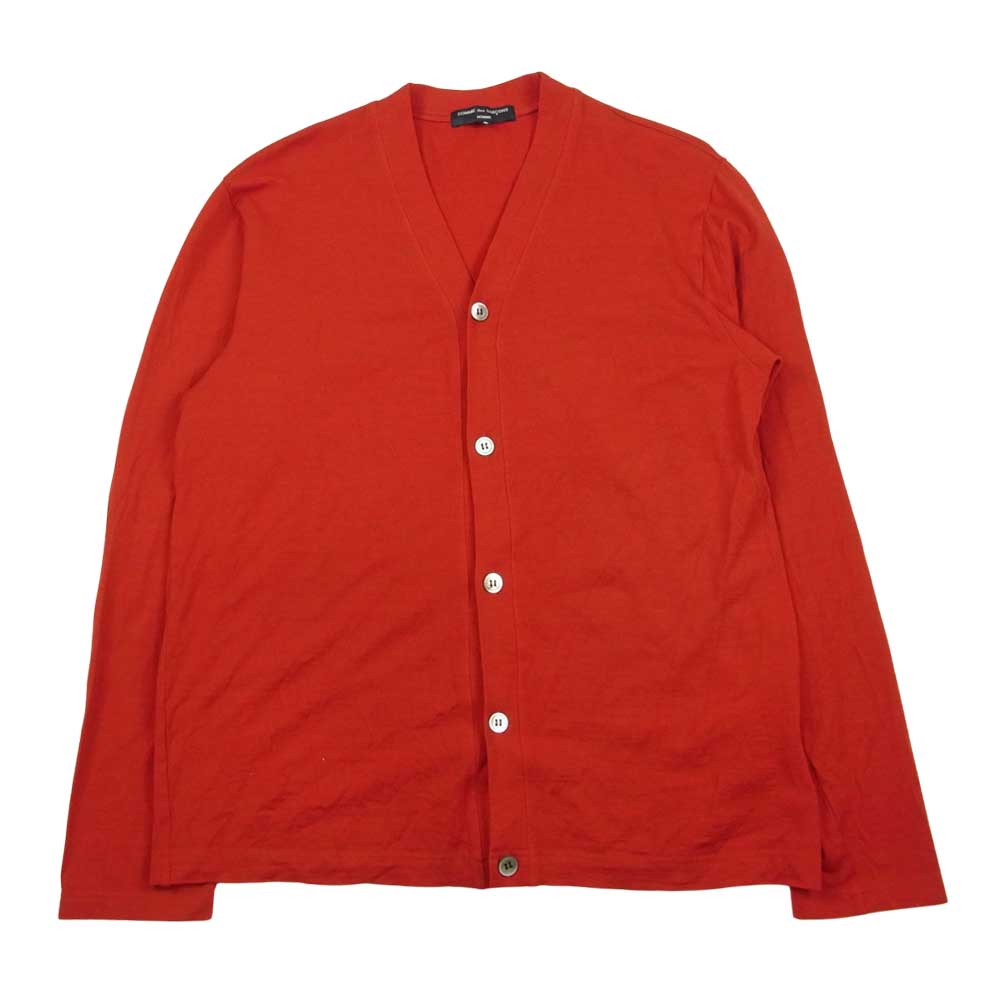 COMME des GARCONS コムデギャルソン HOMME オム HT-T043 AD2007 製品染め ウールジャージー カーディガン レッド系 S【中古】