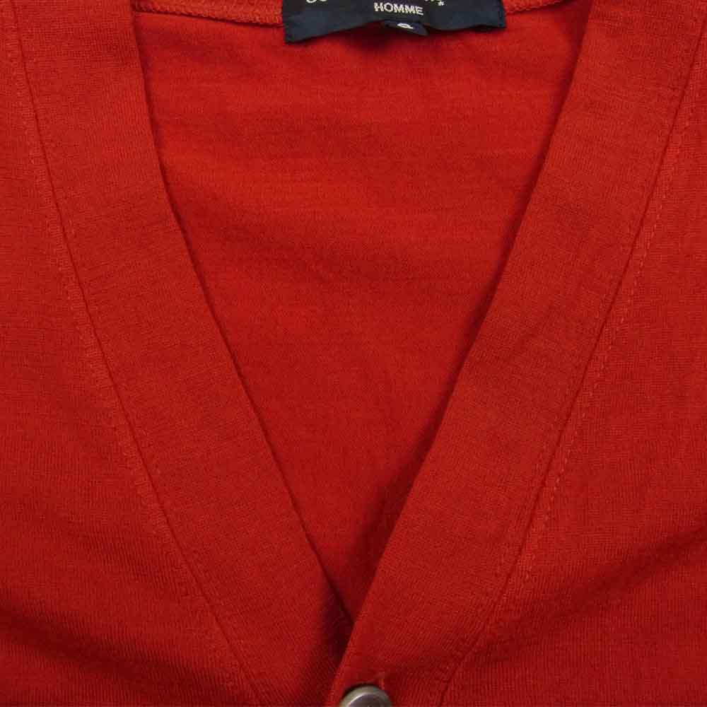 COMME des GARCONS コムデギャルソン HOMME オム HT-T043 AD2007 製品染め ウールジャージー カーディガン レッド系 S【中古】