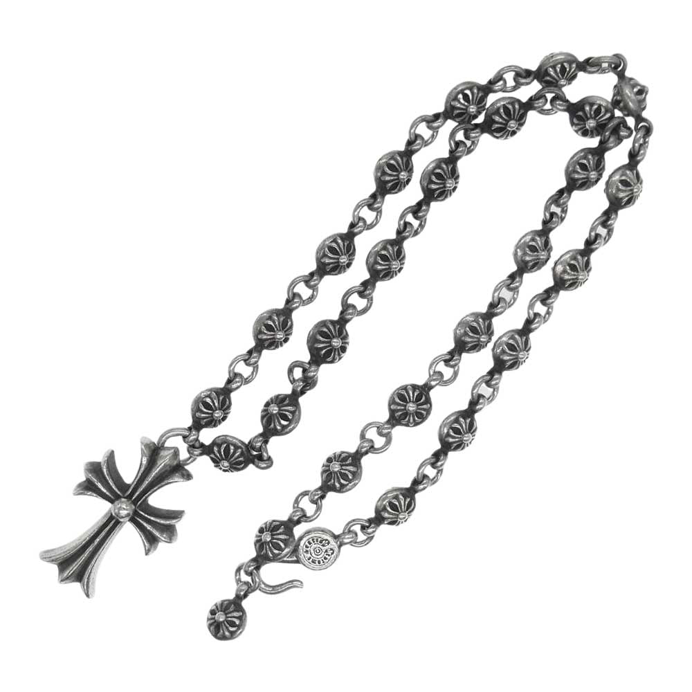 CHROME HEARTS クロムハーツ（原本無） CRSBL CHN SML クロスボールチェーン スモールCHクロス ネックレス シルバー系【中古】