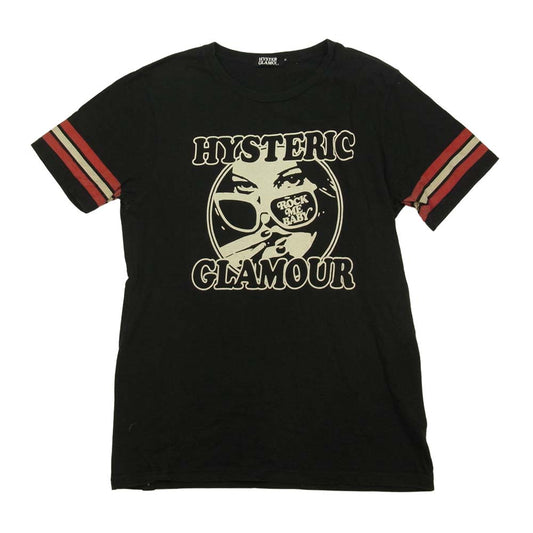HYSTERIC GLAMOUR ヒステリックグラマー 0212CT10 STILL CRAZY ROCK ME BABY プリント 半袖 Tシャツ ブラック系 M【中古】