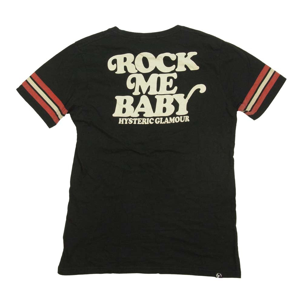 HYSTERIC GLAMOUR ヒステリックグラマー 0212CT10 STILL CRAZY ROCK ME BABY プリント 半袖 Tシャツ ブラック系 M【中古】