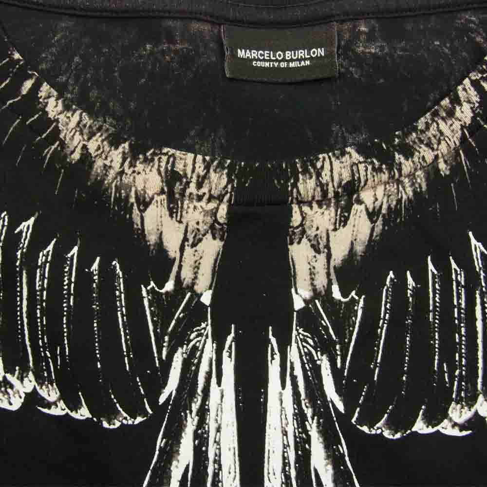 マルセロバーロン フェザー プリント 半袖 Tシャツ ブラック系 S【中古】
