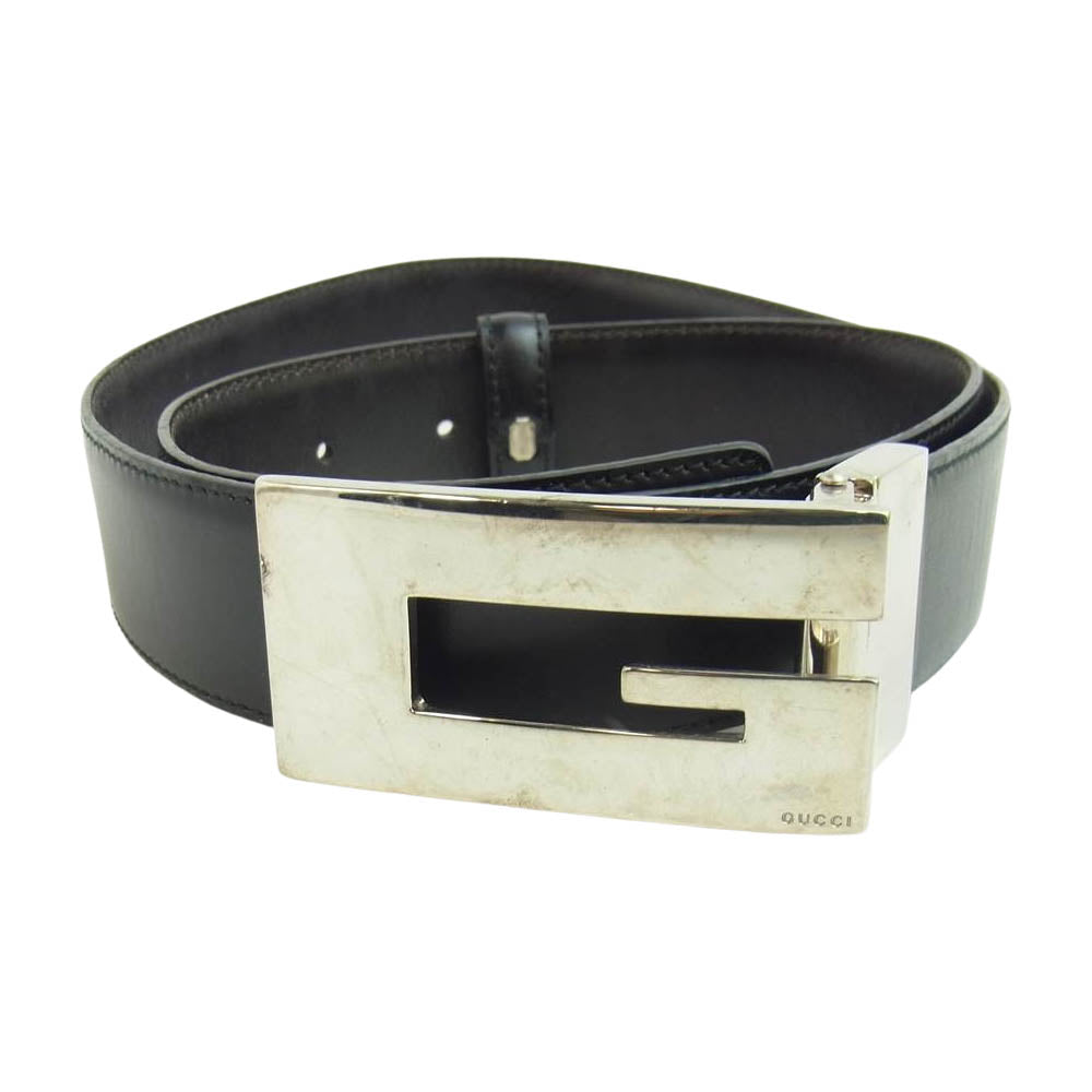 GUCCI グッチ 0361471374 Gバックル ベルト ブラック系【中古】