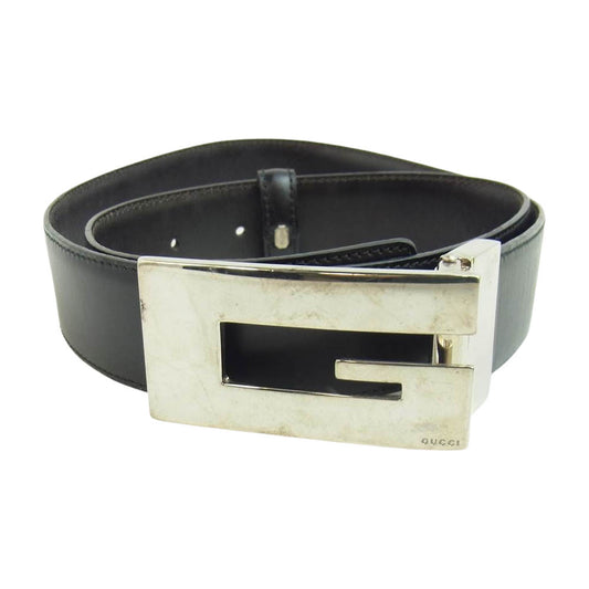 GUCCI グッチ 0361471374 Gバックル ベルト ブラック系【中古】