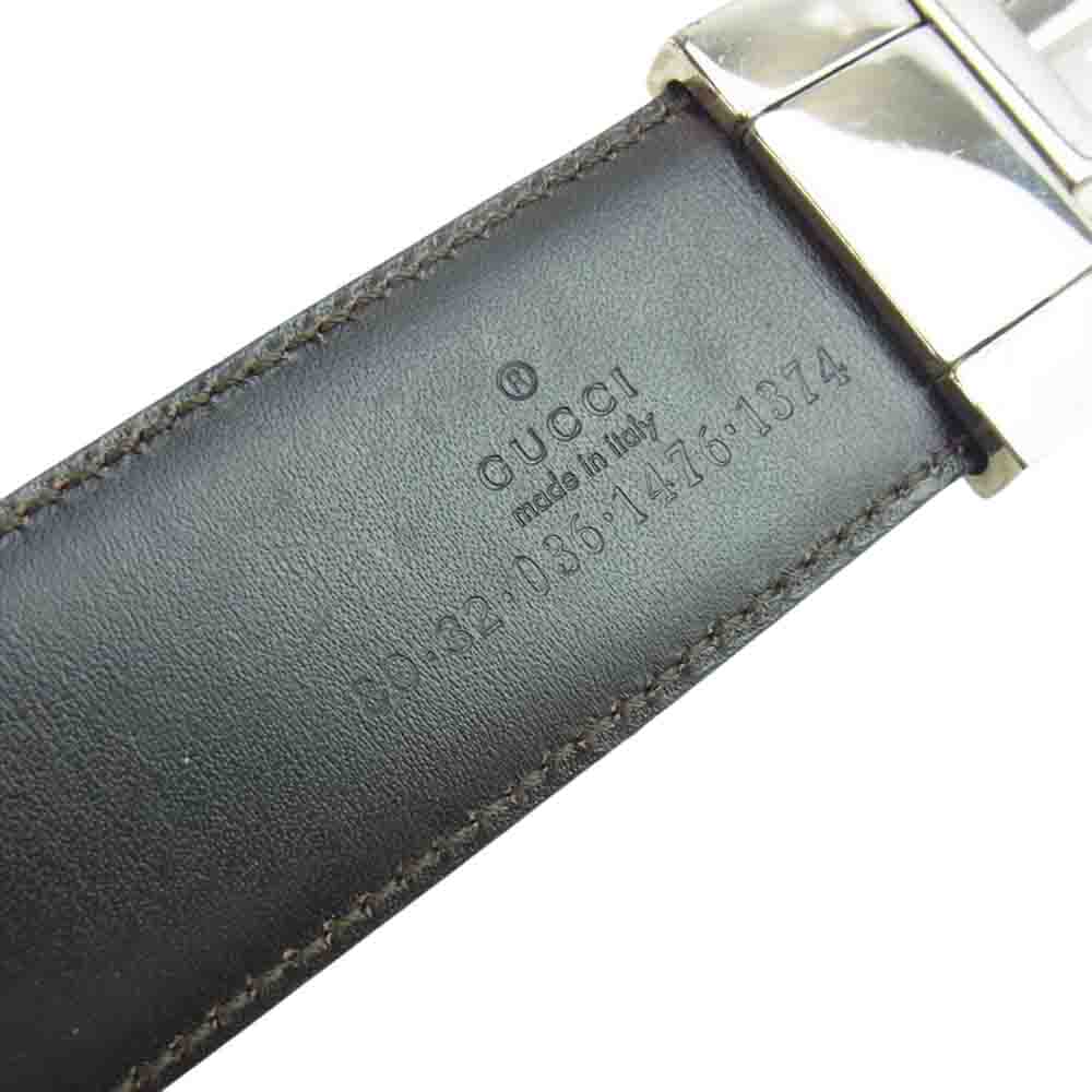 GUCCI グッチ 0361471374 Gバックル ベルト ブラック系【中古】