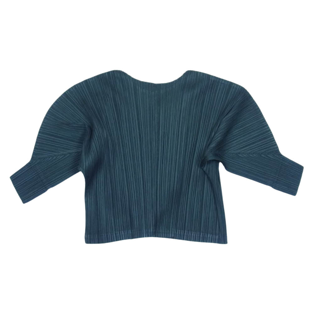 PLEATS PLEASE プリーツプリーズ イッセイミヤケ PP83-J0441 ボレロ ショート カーディガン グリーン系 4【美品】【中古】