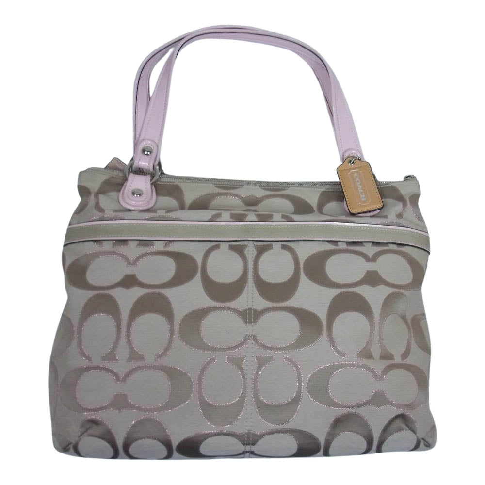 COACH コーチ L1120-18979 シグネチャー キャンバス トート バッグ ベージュ系【中古】