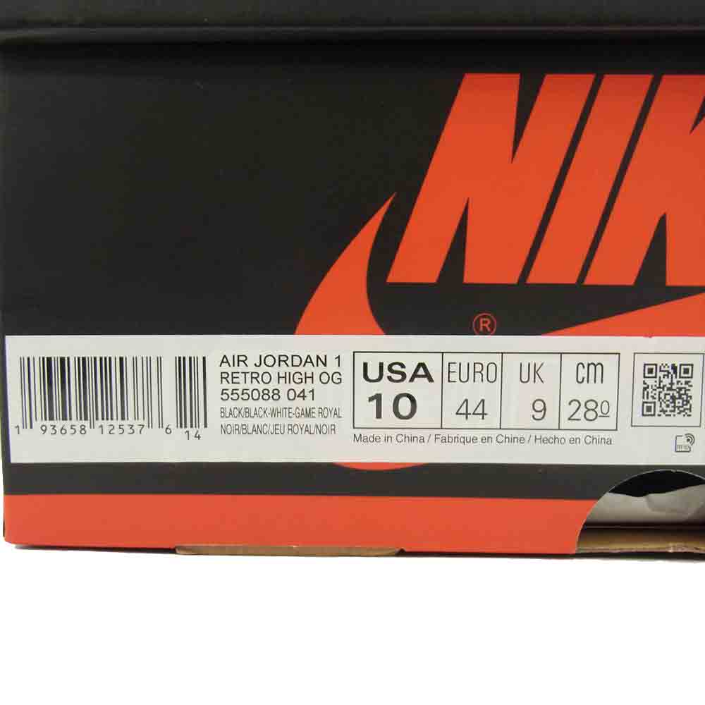 NIKE ナイキ 555088-041 AIR JORDAN 1 RETRO HIGH OG ROYAL TOE エアジョーダン 1 レトロ ハイ ロイヤルトゥ スニーカー ブルー系【中古】