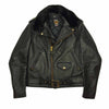 schott ショット 7007 USA製 613US ONE STAR RIDERS JACKET ワンスター ライダーズジャケット 襟ボア レザージャケット ブラック系 38【中古】