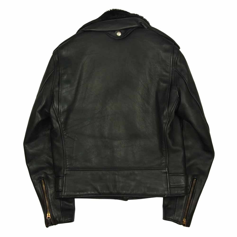 schott ショット 7007 USA製 613US ONE STAR RIDERS JACKET ワンスター ライダーズジャケット 襟ボア レザージャケット ブラック系 38【中古】