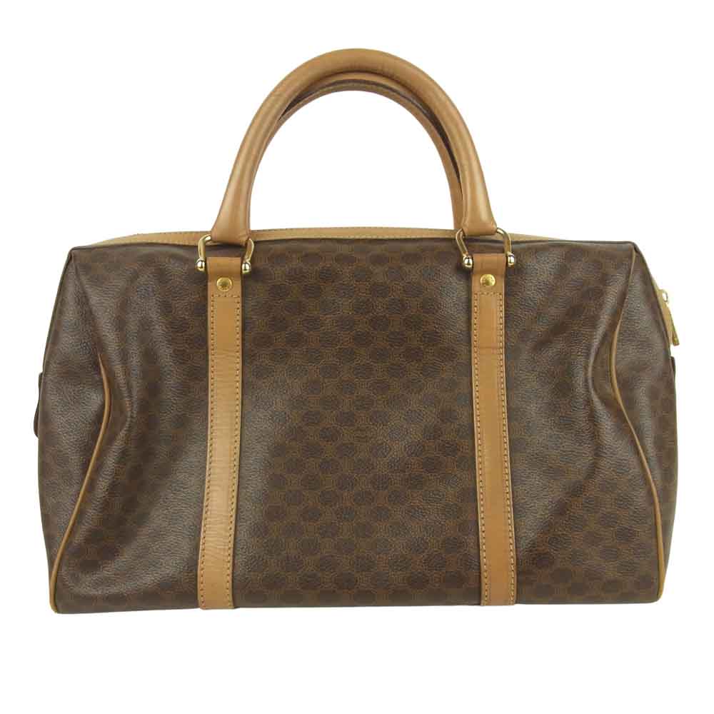 CELINE セリーヌ マカダム柄 ミニ ボストン ハンド バッグ イタリア製 ブラウン系【中古】