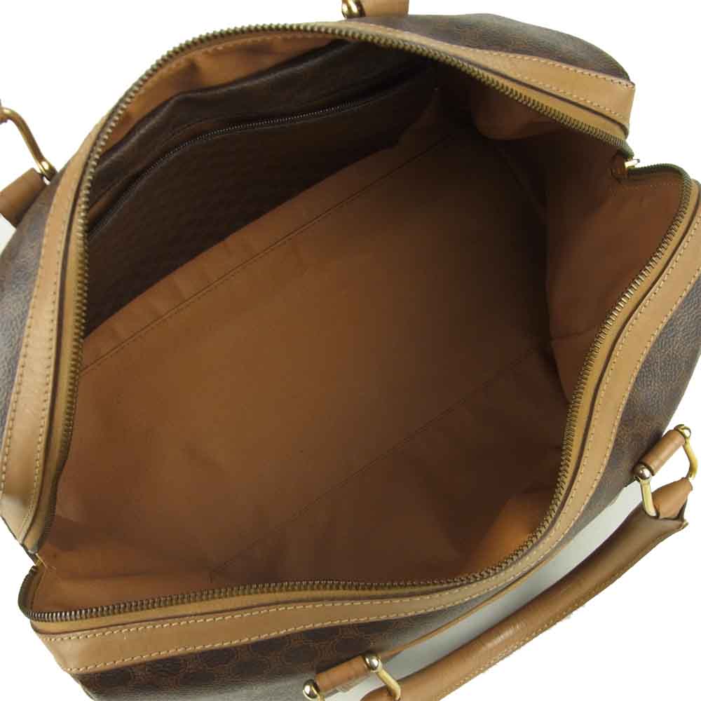 CELINE セリーヌ マカダム柄 ミニ ボストン ハンド バッグ イタリア製 ブラウン系【中古】