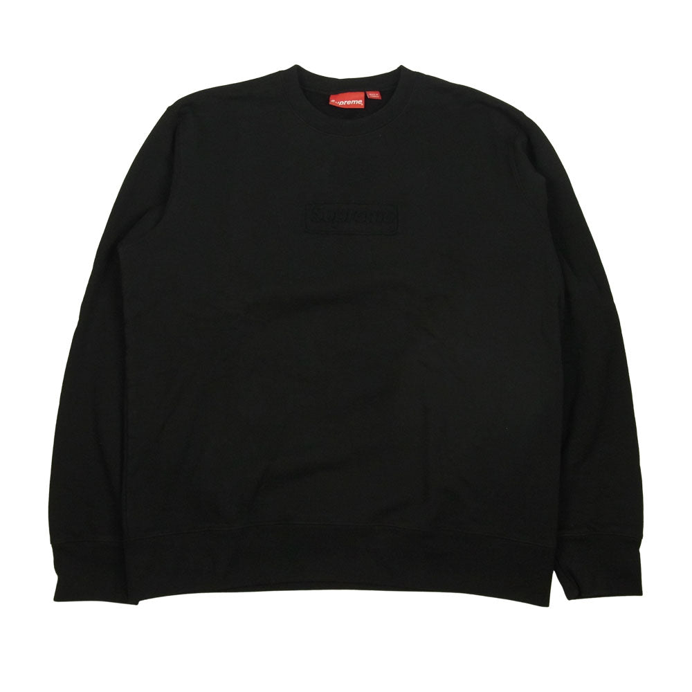 Supreme シュプリーム 20SS Cutout Logo Crewneck カットアウト ロゴ クルーネック スウェット ブラック系 L【中古】