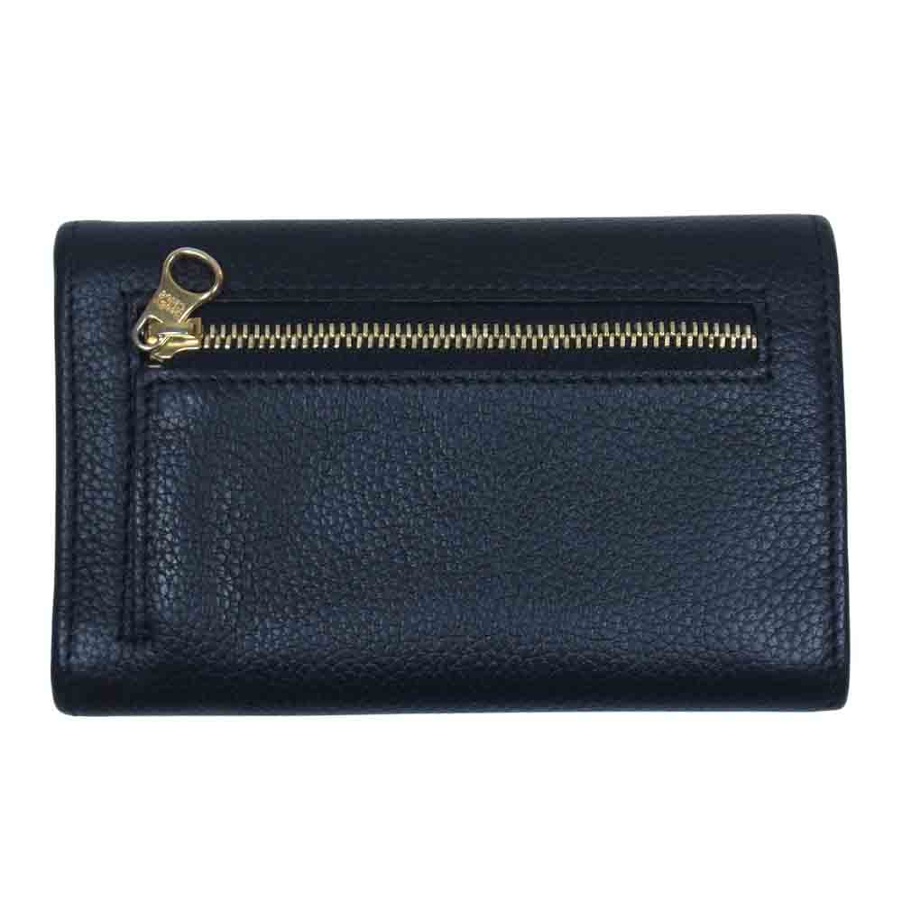 SEE BY CHLOE シーバイクロエ LIZZIE リジー グレインレザー ウォレット 財布 ブラック系【美品】【中古】
