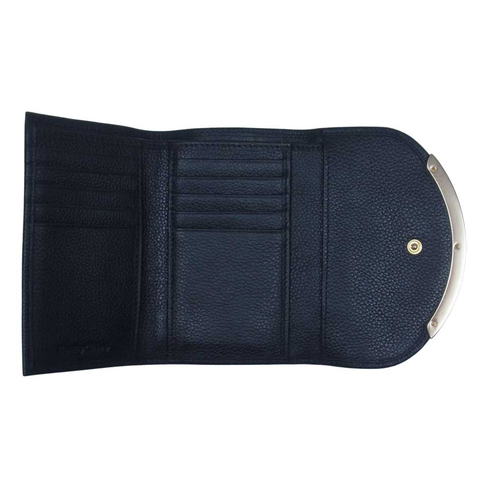SEE BY CHLOE シーバイクロエ LIZZIE リジー グレインレザー ウォレット 財布 ブラック系【美品】【中古】