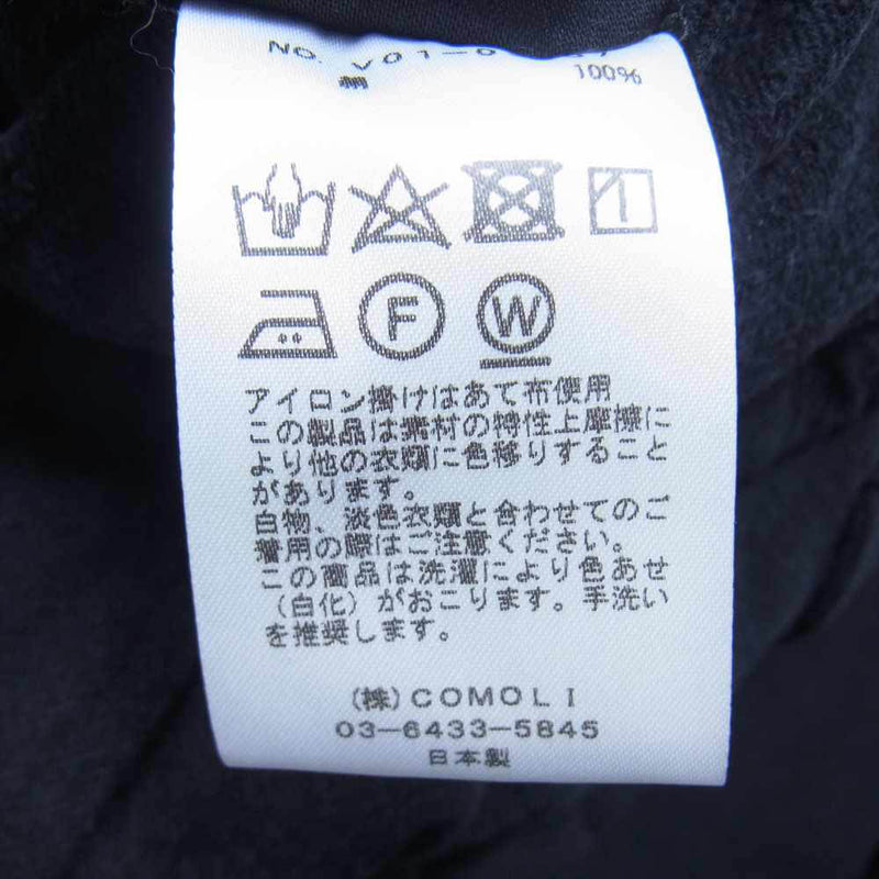 COMOLI コモリ V01-03007 22SS シルクネップ ドローストリング パンツ ブラック系 2【新古品】【未使用】【中古】