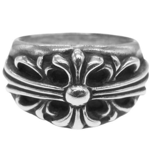 CHROME HEARTS クロムハーツ（原本無） FLRL CRS RING フローラルクロス リング シルバー系【中古】