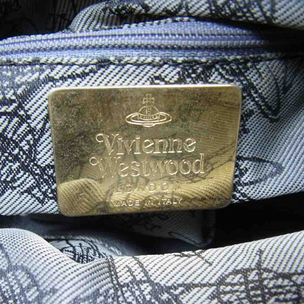 Vivienne Westwood ヴィヴィアンウエストウッド LONDON イタリア製 裏地オーブ柄 タータンチェック ミニボストン ハンドバッグ レッド系【中古】