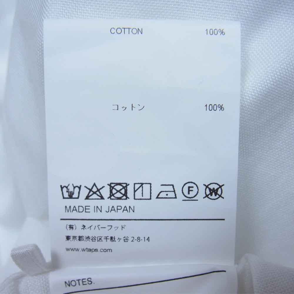 WTAPS ダブルタップス 20SS 201WVDT-SHM04 BD SS SHIRT COTTON OXFORD THOMAS MASON ボタンダウン 半袖 シャツ ホワイト系 S【中古】