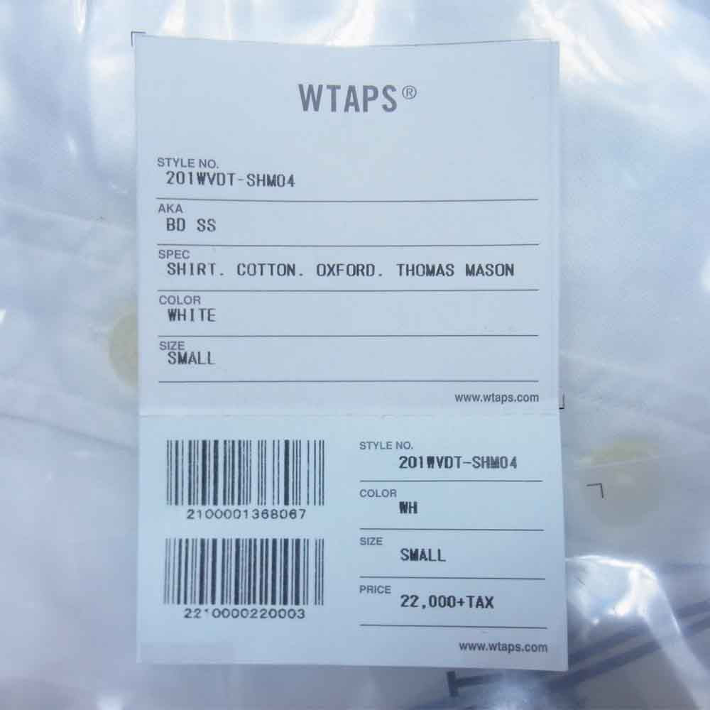 WTAPS ダブルタップス 20SS 201WVDT-SHM04 BD SS SHIRT COTTON OXFORD THOMAS MASON ボタンダウン 半袖 シャツ ホワイト系 S【中古】