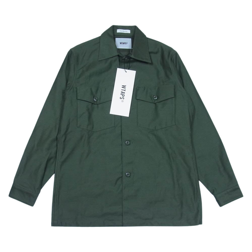 WTAPS ダブルタップス 21SS 211BRDT-SHM01 FLYERS LS COTTON フライヤーズ コットン ミリタリー シャツ ジャケット OLIVEDRAB M【中古】