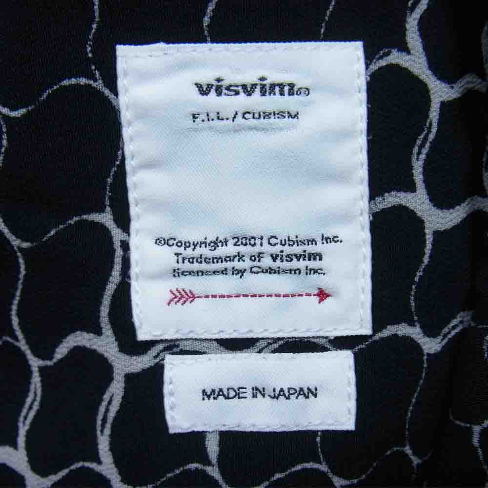 VISVIM ビズビム 20SS 0120105011020 FREE EDGE SHIRT S/S LATTICE フリーエッジ 半袖 総柄 シャツ ブラック系 1【中古】