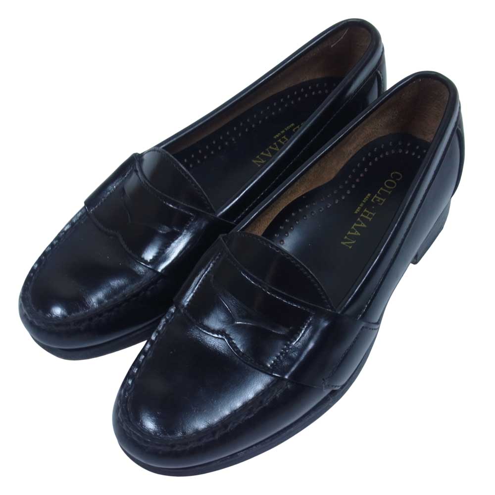 COLE HAAN コールハーン USA製 レザー ローファー ブラック系 75E【中古】