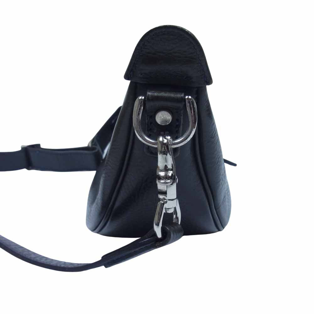 万双 シモーネ レザー バナナ ショルダー バッグ ダークブラウン系