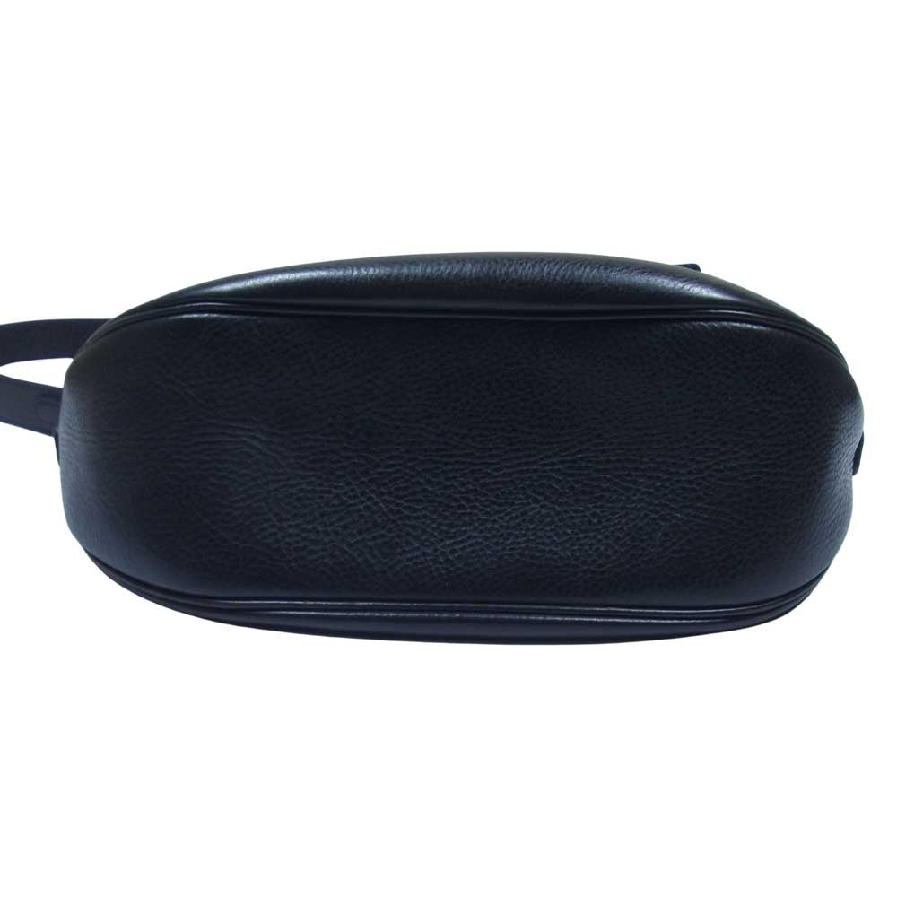 万双 シモーネ レザー バナナ ショルダー バッグ ダークブラウン系