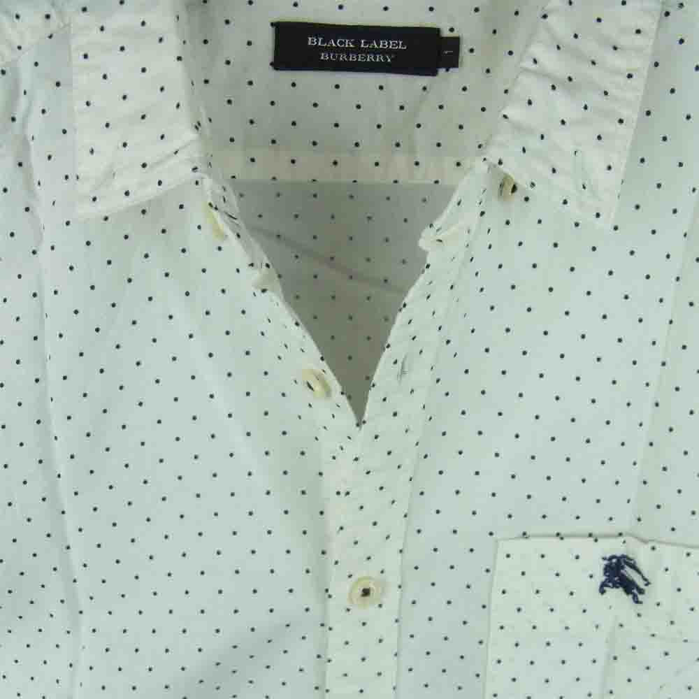 BURBERRY BLACK LABEL バーバリーブラックレーベル D1M10-809-02 ドット 長袖 シャツ コットン ホワイト系 1【中古】