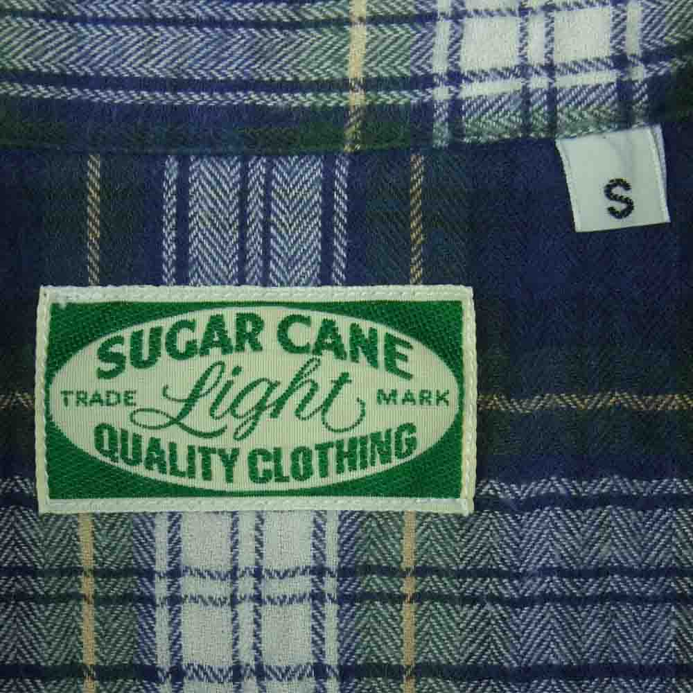 SUGAR CANE シュガーケーン SC26460 Light ライト チェック 長袖 シャツ コットン ブルー系 グリーン系 S【中古】