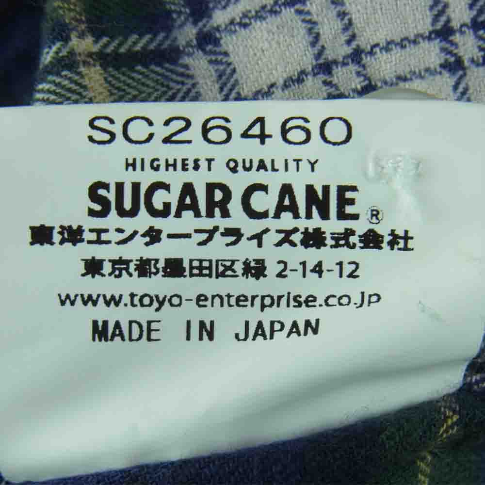 SUGAR CANE シュガーケーン SC26460 Light ライト チェック 長袖 シャツ コットン ブルー系 グリーン系 S【中古】