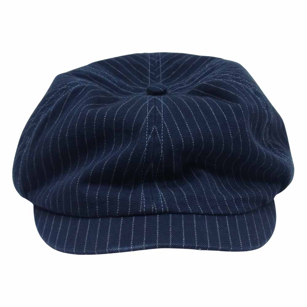 RRL ダブルアールエル 国内正規品 ウォバッシュストライプ コットン キャスケット ネイビー系 L【中古】
