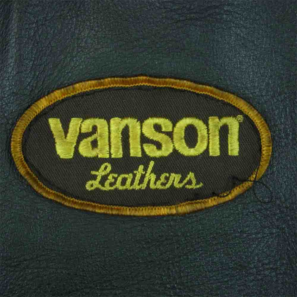 VANSON バンソン TJV TALON ZIP レザー ライダース ジャケット スタジャン アメリカ製 ブラック系 レッド系 34【中古】