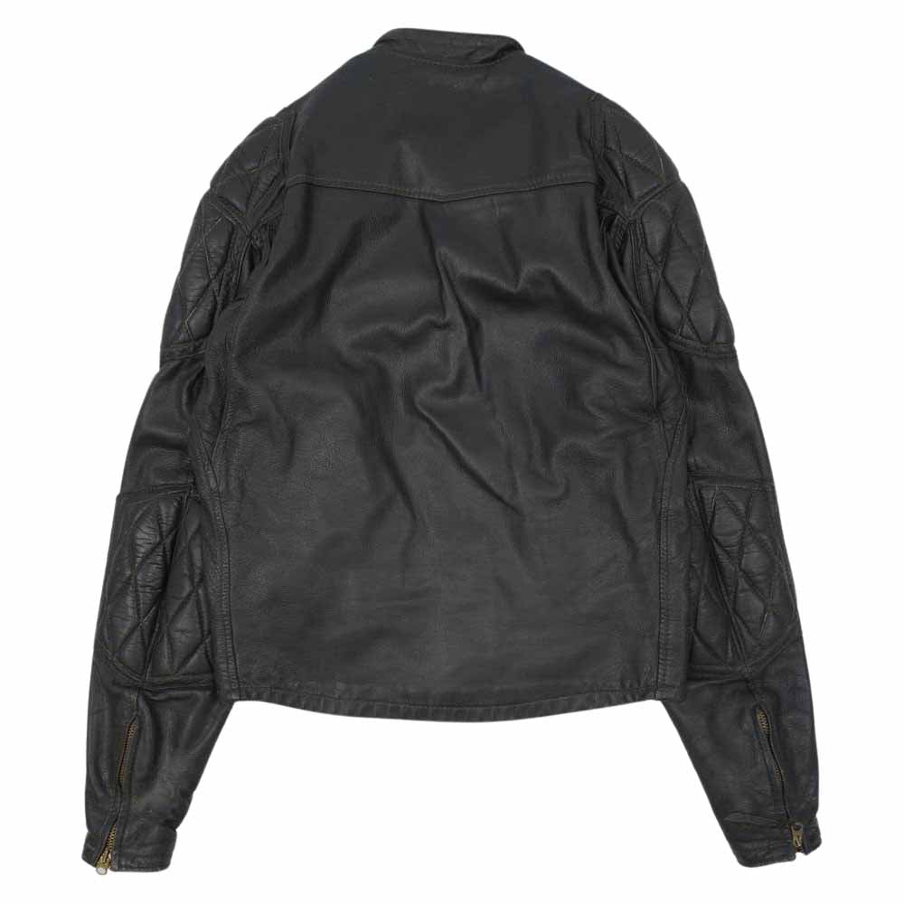 LANGLITZ LEATHERS ラングリッツレザーズ 白タグ初期 Patted Cascade Goatskin TALON ZIP パッテド キャスケード ゴートスキン レザー ライダース ジャケット ブラック系【中古】