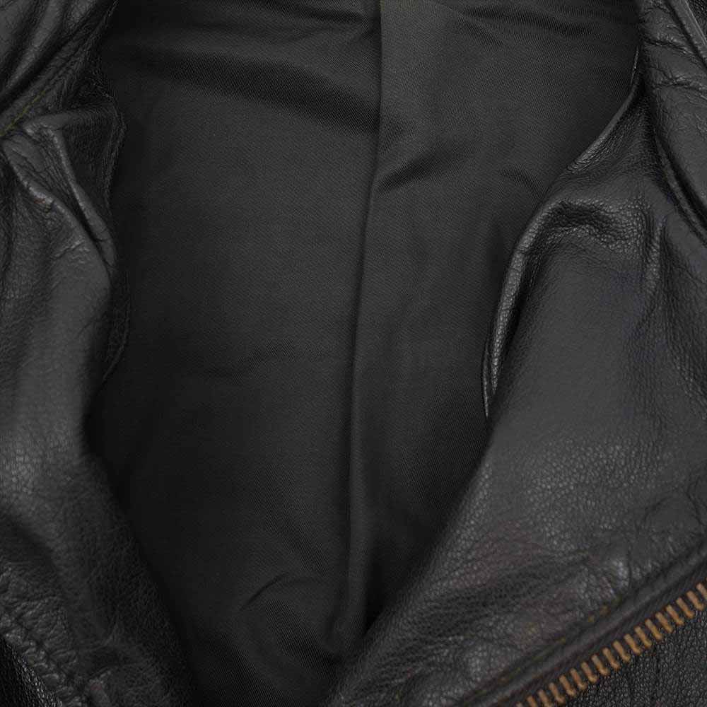 LANGLITZ LEATHERS ラングリッツレザーズ 白タグ初期 Patted Cascade Goatskin TALON ZIP パッテド キャスケード ゴートスキン レザー ライダース ジャケット ブラック系【中古】