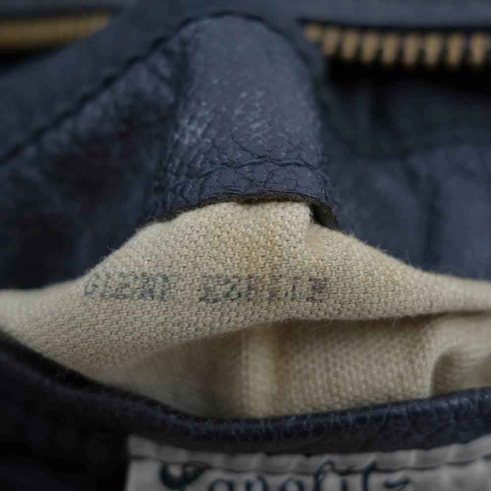 LANGLITZ LEATHERS ラングリッツレザーズ 白タグ初期 Patted Cascade Goatskin TALON ZIP パッテド キャスケード ゴートスキン レザー ライダース ジャケット ブラック系【中古】