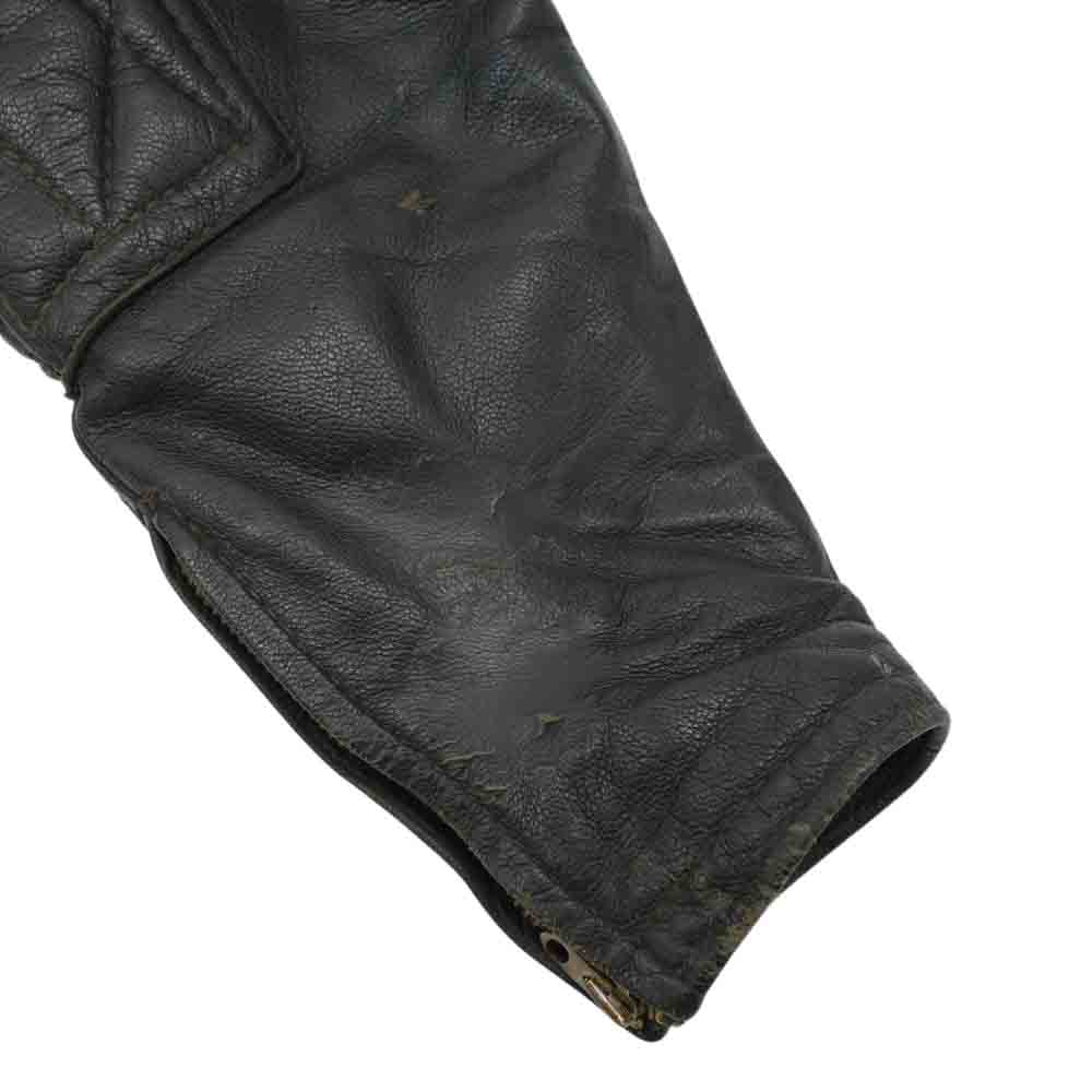 LANGLITZ LEATHERS ラングリッツレザーズ 白タグ初期 Patted Cascade Goatskin TALON ZIP パッテド キャスケード ゴートスキン レザー ライダース ジャケット ブラック系【中古】