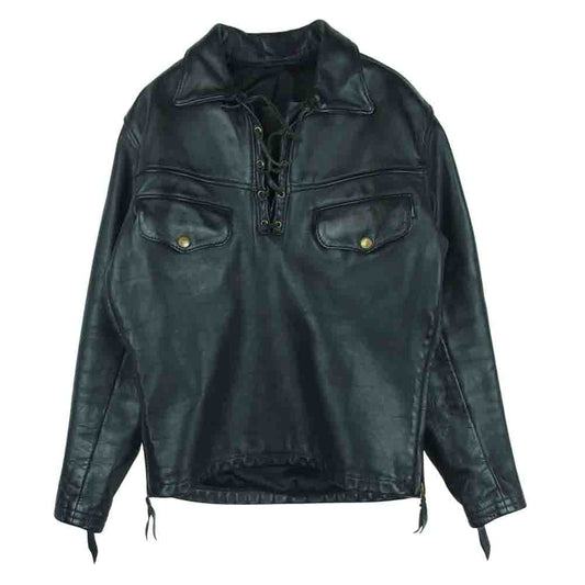 LANGLITZ LEATHERS ラングリッツレザーズ Timberline TALON ZIP ティンバーライン レザー シャツ ジャケット ブラック系 40【中古】