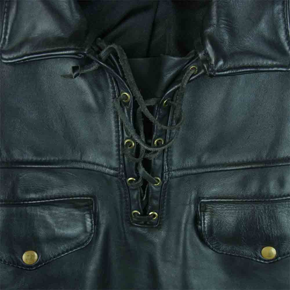 LANGLITZ LEATHERS ラングリッツレザーズ Timberline TALON ZIP ティンバーライン レザー シャツ ジャケット ブラック系 40【中古】