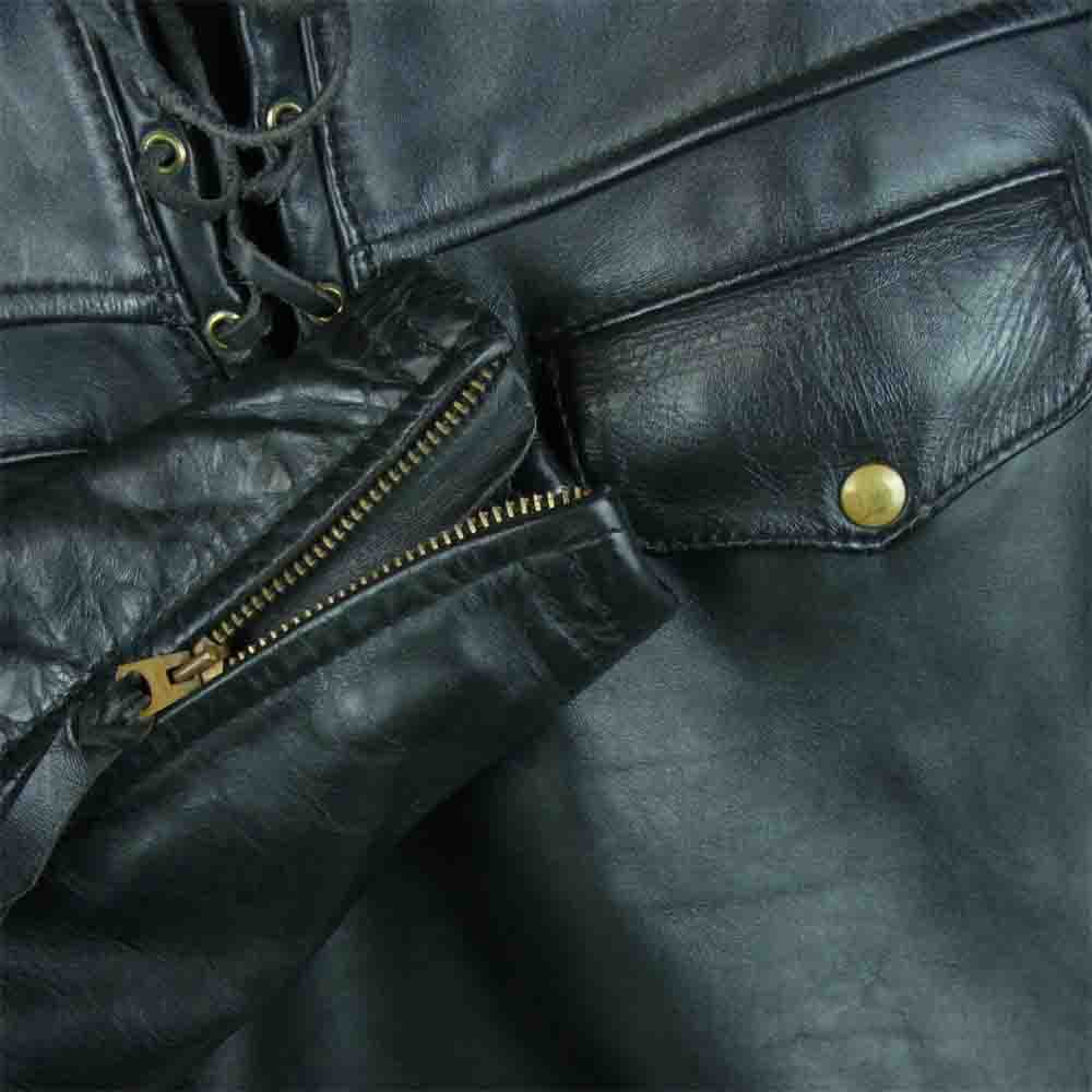 LANGLITZ LEATHERS ラングリッツレザーズ Timberline TALON ZIP ティンバーライン レザー シャツ ジャケット ブラック系 40【中古】